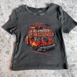 gray graphic baby tee